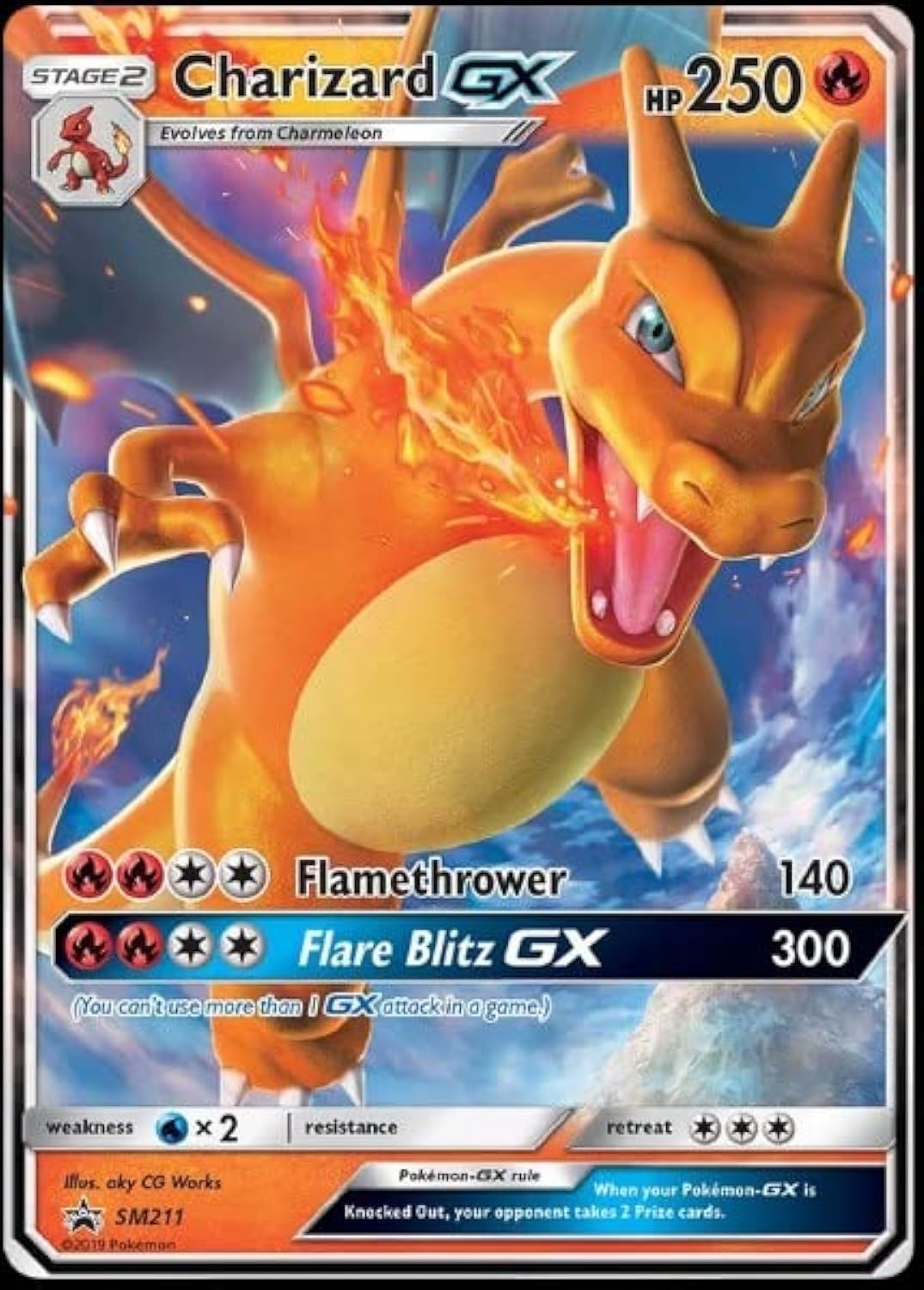 Tarjeta Pokémon Charizard Gx Sm211 Hidden Fates Ultra Rare Holo