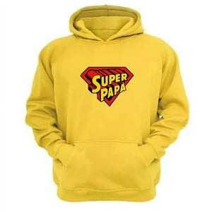 Genérico - Polerón Canguro Super Papá Amarillo Talla Xl Unisex