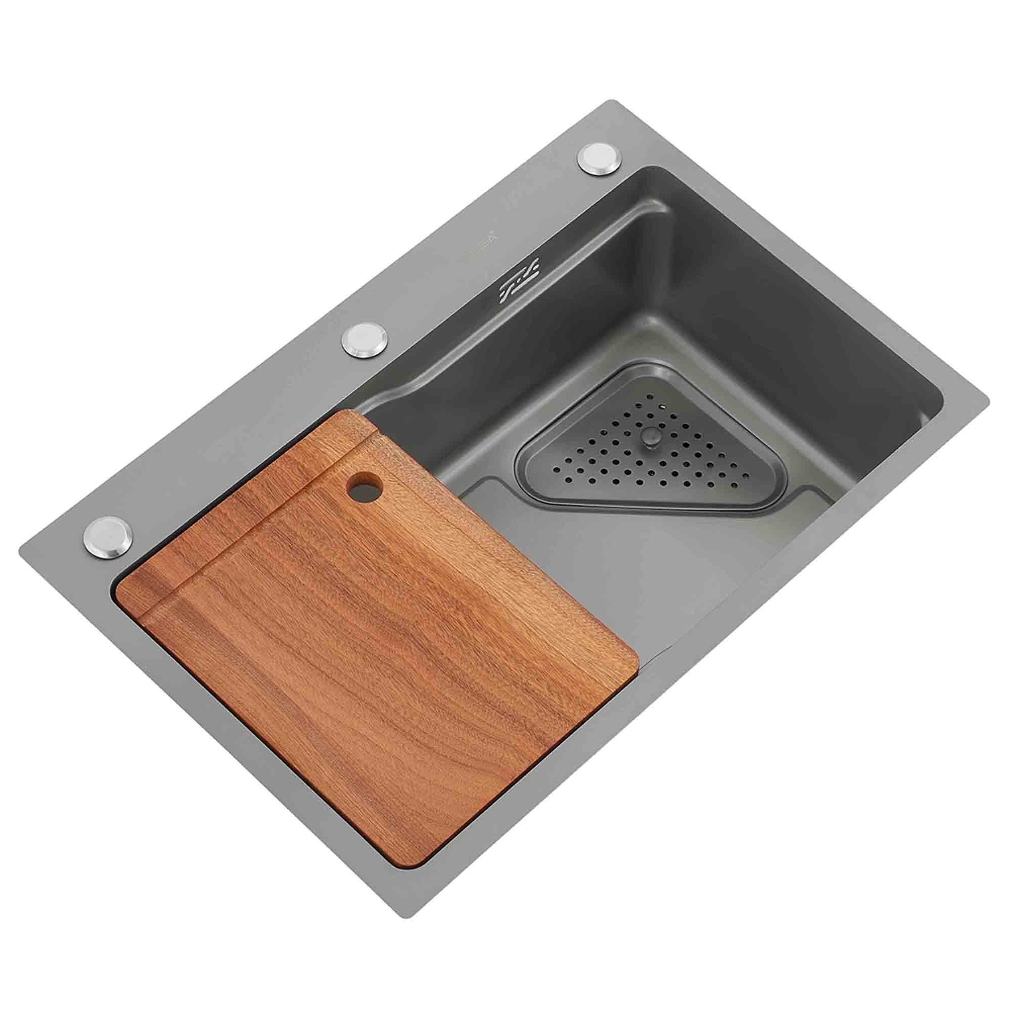 Domsa - Lavaplatos Sobre Cubierta Gris 68x45x20 Cm