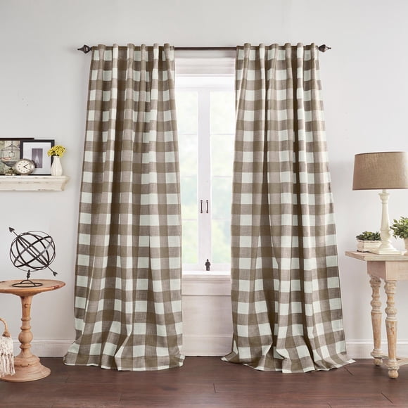 Cortina Threadmade 132 cm x 213 cm Espresso Cuadro Búfalo