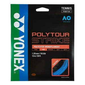 Cuerda De Tenis Yonex Poly Tour Strike 16L/1.25Mm Azul 12 Mt