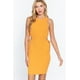 thumbnail image 1 of Vestido Mini sin Mangas con Cuello Redondo y Detalle de Abertura Lateral Amarillo M, 1 of 4