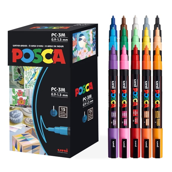 Paint Markers Posca, juego de 15 rotuladores acrílicos finos de 3 m