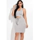 thumbnail image 1 of Vestido Mini Liso con Cuello Halter, Abertura Frontal y Cintura Ajustada., 1 of 5