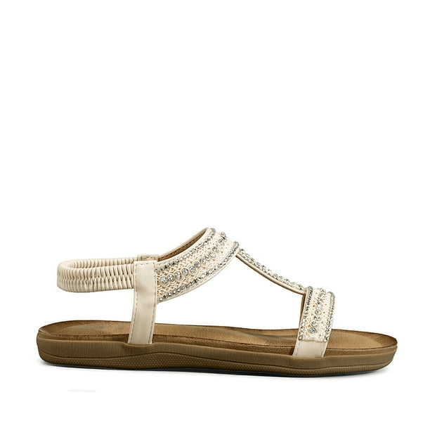 Sandalia Casual Plana Pedrería Mujer Weide Jn721