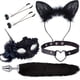 thumbnail image 1 of 4pcs Couple Flirting Kit - Fox Ear Headband, Tail Anal Plug, Eye Mask, and Nipple Clamp - Sexy Cosplay Costume for Passionate Play, 1 of 3