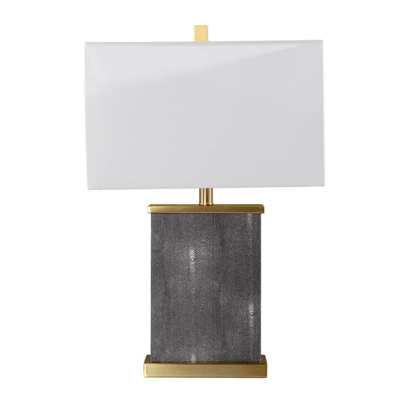 Lámpara de mesa SEI Furniture Lavano blanca de concreto y hierro 24 cm