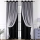 thumbnail image 1 of suxuMhao Cortinas de Estrellas Huecas con Gasa, 2 Piezas 52x72in, Cortinas para Sala/dormitorio, Cortina Transparente Perforada Opaca, Negro + Blanco, Poliéster y Encaje, 1 of 5