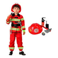Genérico - Disfraz De Bombero Para Niños Con Casco