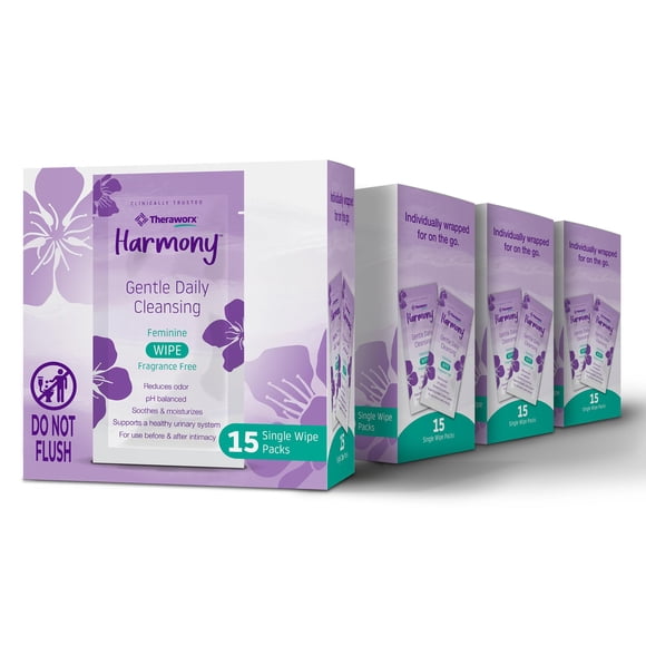 Toallitas femeninas Theraworx Harmony Gentle Daily Cleansing x60