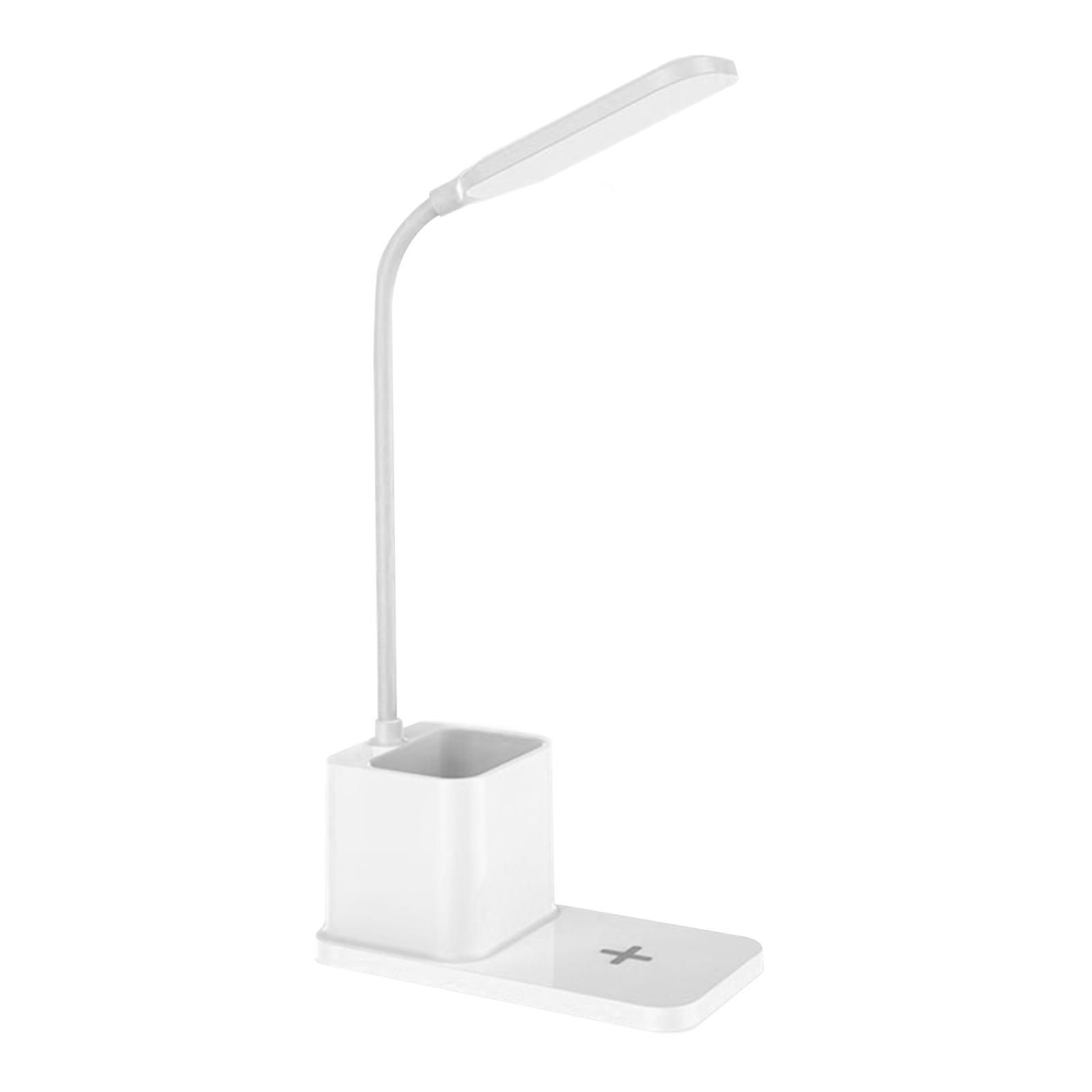 Magideal - Lámpara De Escritorio Led, Lámpara De Escritorio Usb Con Soporte Para Bolígrafo, 3 Modos De Iluminación, Luz De Lectura, Lámpara De Mesa Para Estudio,