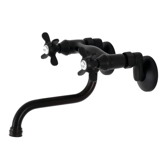Soporte de pared Kingston Brass Essex con 2 manijas, color negro mate