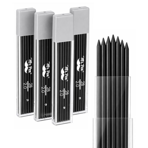 Recargas de mina Mr. Pen 2.0 mm 90 mm gris – paquete de 48