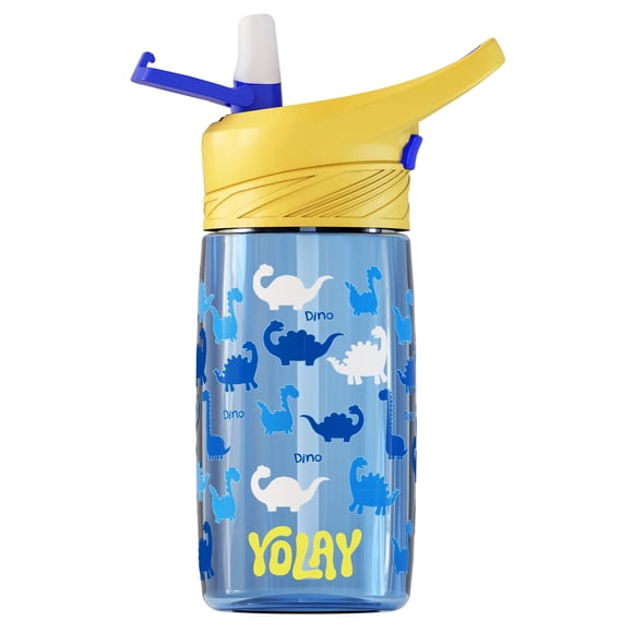 Botella YOLAY para Niños 425 ml con Pajilla Dino