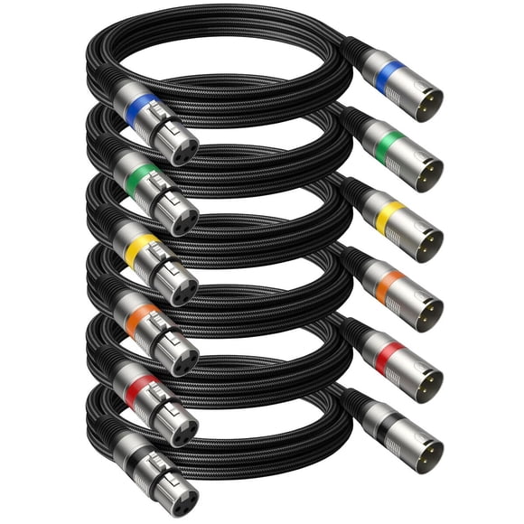 Cable XLR Heams de 6 ft y 3 pines, pack de 6