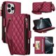 thumbnail image 2 of Para iPhone 15 Pro Max Funda Tipo Cartera con Bloqueo RFID, Funda de Teléfono Tipo Bolso Cruzado con 9 Ranuras para Tarjetas, Bolsillo con Cierre y Correa Desmontable, Rojo, para iPhone 15 Pro Max, 2 of 9