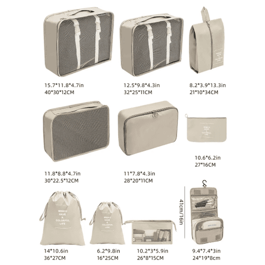 Genérico - Set Organizador De Equipaje En Bolsos O Maletas Beish