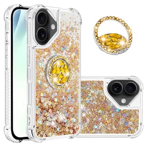 Foxdock Funda Glitter Líquida Para Iphone 17 Con Anillo Brillante, Tpu Antichoques Y Esquinas Reforzadas, Soporte