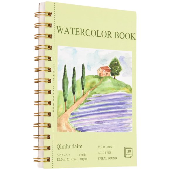 Bloc de papel acuarela Qlmhudaim 19x12,5 cm 30 hojas