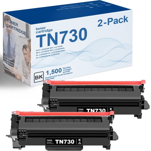 Cartucho De Tóner Tn730 Negro Paquete De 2 Unidades Para Impresora Brother