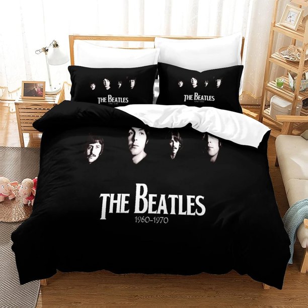 The Beatles Rock Band Duvet Cover Sets,Rock 'n' Roll Bedding Set Printed,Pillowcases,Zipper Closure