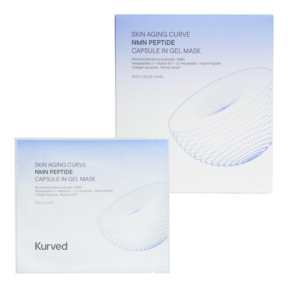 Mascarilla Curva de Envejecimiento de la Piel Kurved NMN Péptido 35 g Paquete de 4
