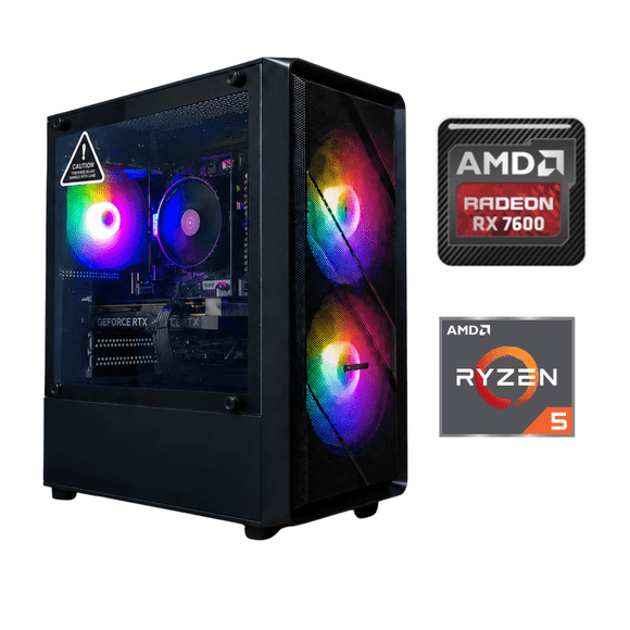 PC Gamer AMD Ryzen 5 5500 16GB RAM 500GB SSD RX 7600 8GB Windows 11