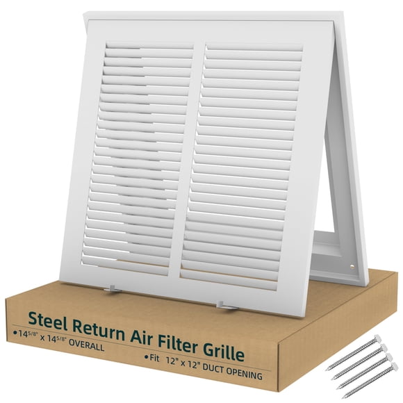 Rejilla de Filtro de Retorno de Aire Fancat para Ductos de 30x30 cm Acero Blanco