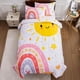 thumbnail image 1 of Lightwe-ight So-ft 3 Piece R-ainbow Comfort-er Set with 2 Pillo-w Covers Cartoon Lo-ve Hearts Suns -and Stars Bedding Set- for Girls Boy-s Kids Twin Dark Blue, 1 of 5
