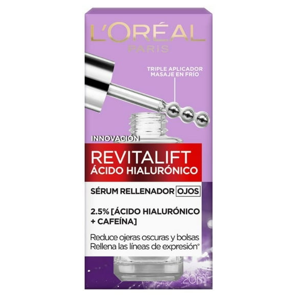 Serum Facial De Ojos Revitalift 2;5% Ácido Hialurónico + Cafeína, 20 ml