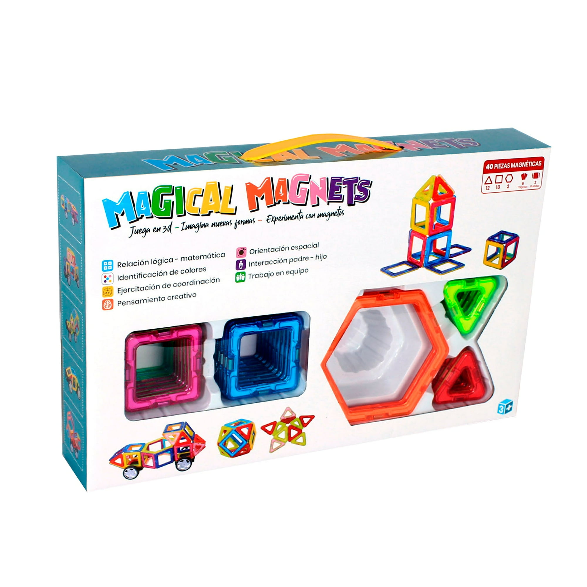 Juego Magnético Magical Magnets Con Ruedas 40 Piezas