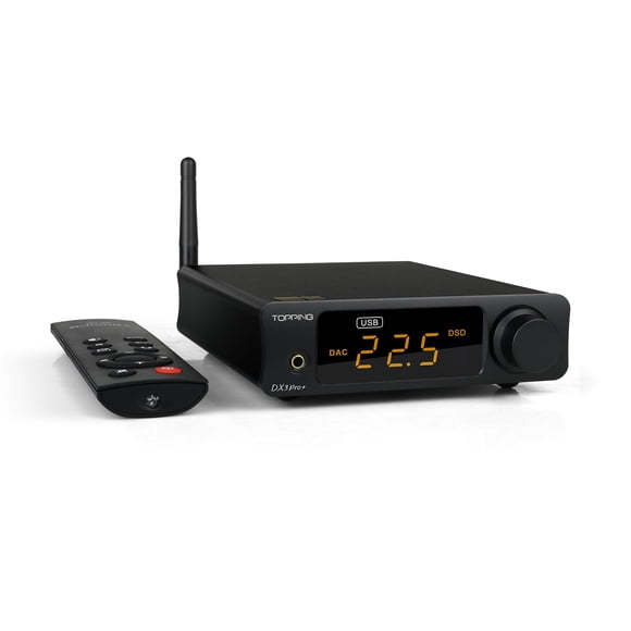 Topping DX3 Pro+ Amplificador de Fone de Ouvido NFCA de 3,5 mm e Combo DAC USB com Saída de Potência de 1800mW para 32Ω/250mW para Monitores Intra-auriculares de 300Ω