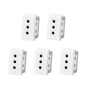 Genérico - Pack 5 Modulo Tomacorriente 10A 250V Blanco