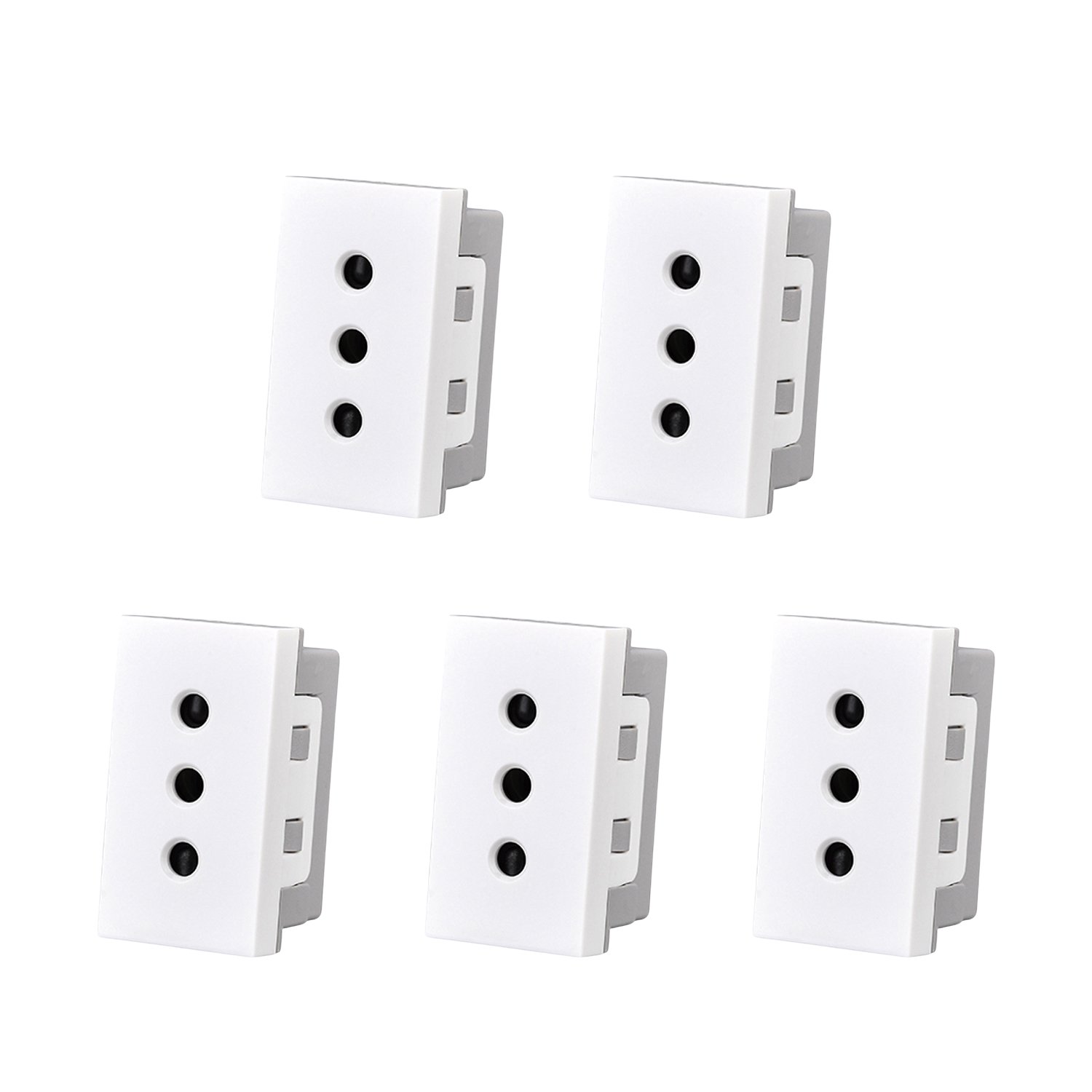 Genérico - Pack 5 Modulo Tomacorriente 10a 250v Blanco