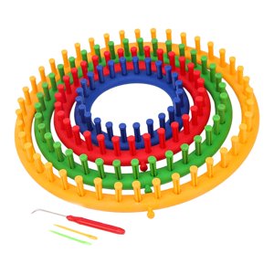 Bothyi - Juego De Telares Redondos Portátiles, Robustos Y Ligeros, 4 Tamaños De Máquina De Tejer