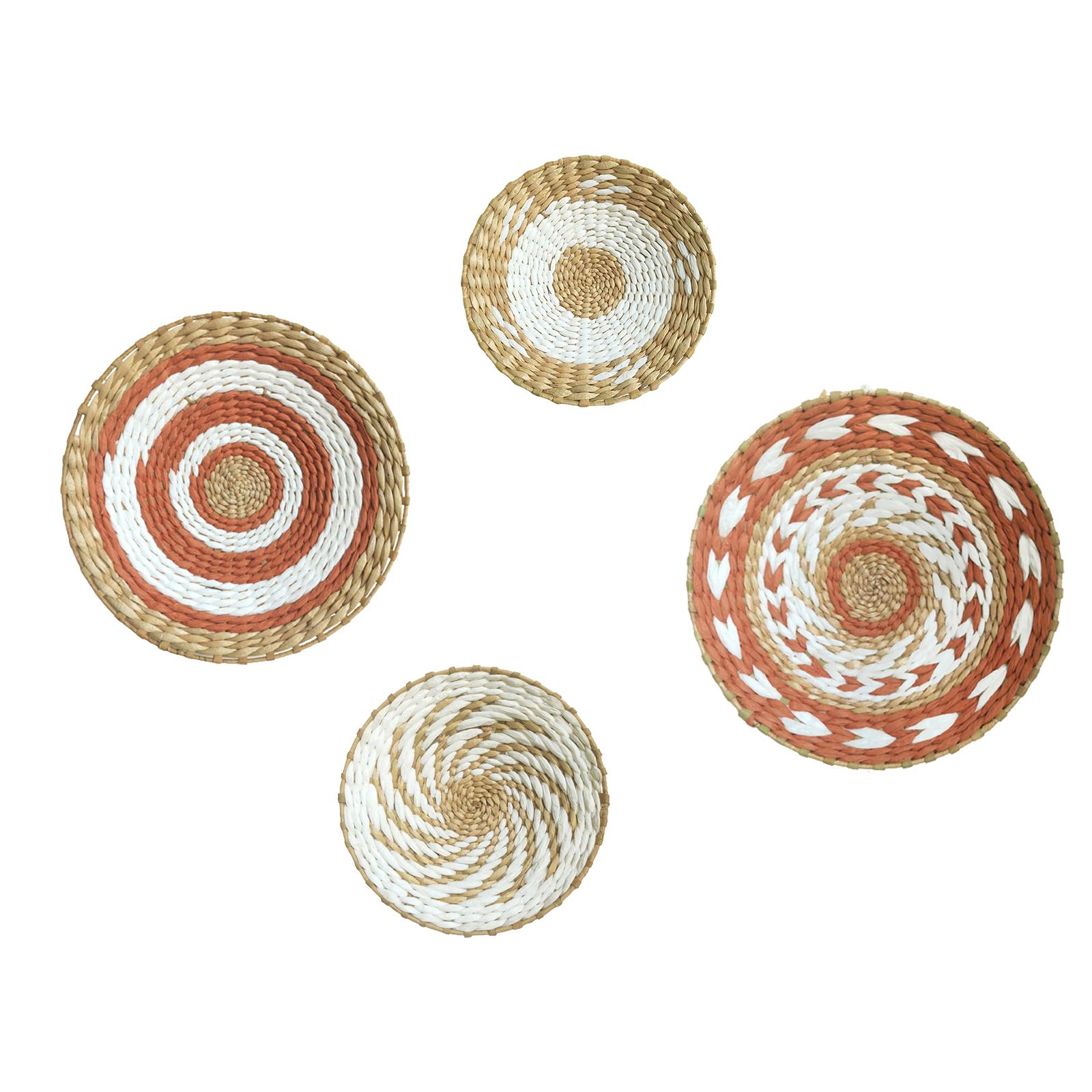 Bothyi - 4 Uds Cestas Tejidas Colgantes Tazones Bandejas Pastoral Al Aire Libre Para Cocina De Entrada