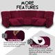thumbnail image 3 of Funda para muebles ULTICOR, sofá reclinable de terciopelo en forma de L, color burdeos, 3 of 6