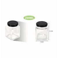 Genérico - Botella De Vidrio 280Ml Tapa Negra