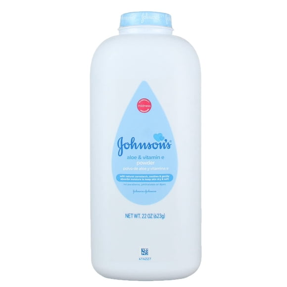 Polvo de maíz puro Johnson's para bebés con aloe y vitamina E, 660 ml