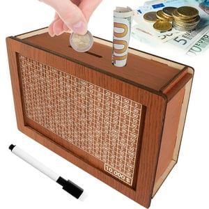 Vistapex - Caja De Ahorros De Madera Con Bóveda De Efectivo De 10000 Dólares Con Mostrador