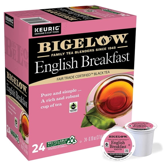 Tea Bigelow English Breakfast, té negro, Keurig K-Cup, cápsulas, 96 unidades