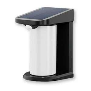 Pro Outdoor - Aplique Solar Vertical Contra Agua Con Base Con Sensor Movimiento Negro