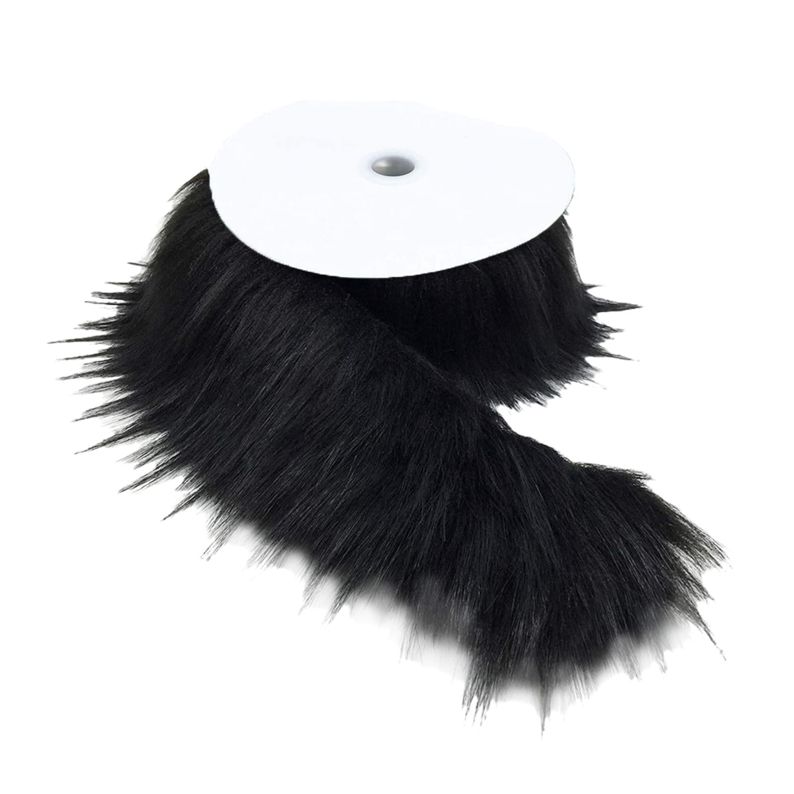 Magideal - Shaggy Fabric Cut Handcrafts Para Patchwork Decor Craft Sofá Alfombra , Negro