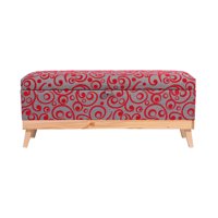 Máxima Design - Banqueta Con Baúl Incy Gris Rojo 120X40X50 Cm