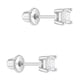 thumbnail image 2 of Aros solitario de circon cuadrado de plata 925 para bebes y niñas, 2 of 2