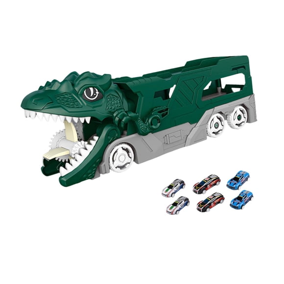 Dinosaur Hauler Track Toy Novedad Para Niños De 3 Años Regalo De Cumpleaños Verde