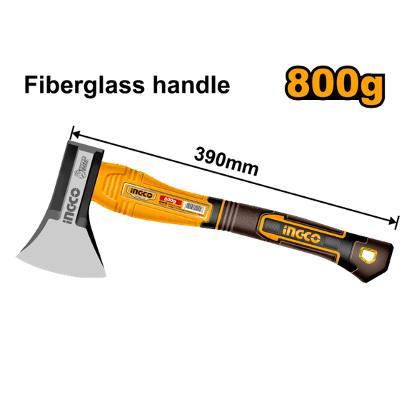 Hacha Ingco Mango Fibra Vidrio 39 Cm 800 Grs Hax081800