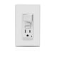 thumbnail image 1 of Combo de enchufes GFCI Leviton GFSW1-W, 15 A, autocomprobación, blanco, 1 of 5