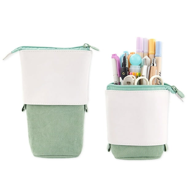 Estuche retráctil para lápices y bolígrafos, estuche retráctil vertical con cremallera, bonito estuche retráctil con cremallera.
