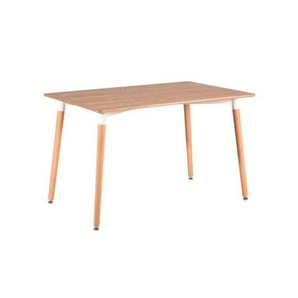 Mesa de Comedor Rectangular 120x80 cm MDF con Base de Haya Alemana para 6 Personas – Diseño Moderno y Resistente Cafe